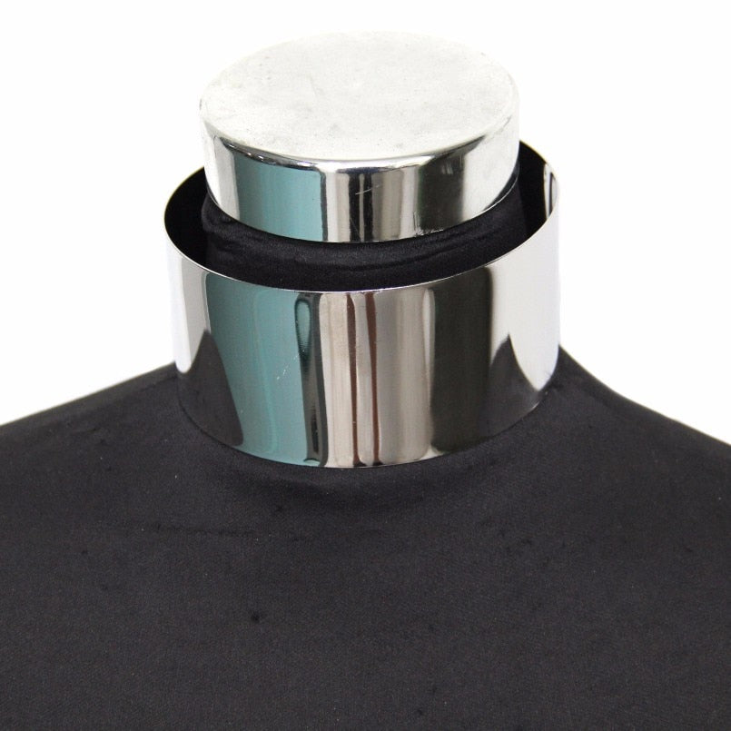 Wide Metal Torque Choker Necklace
