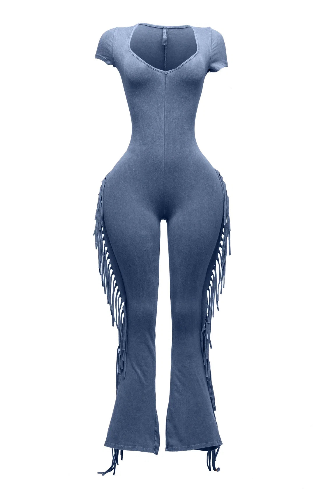 Mineral Washed Fringe Jumpsuit