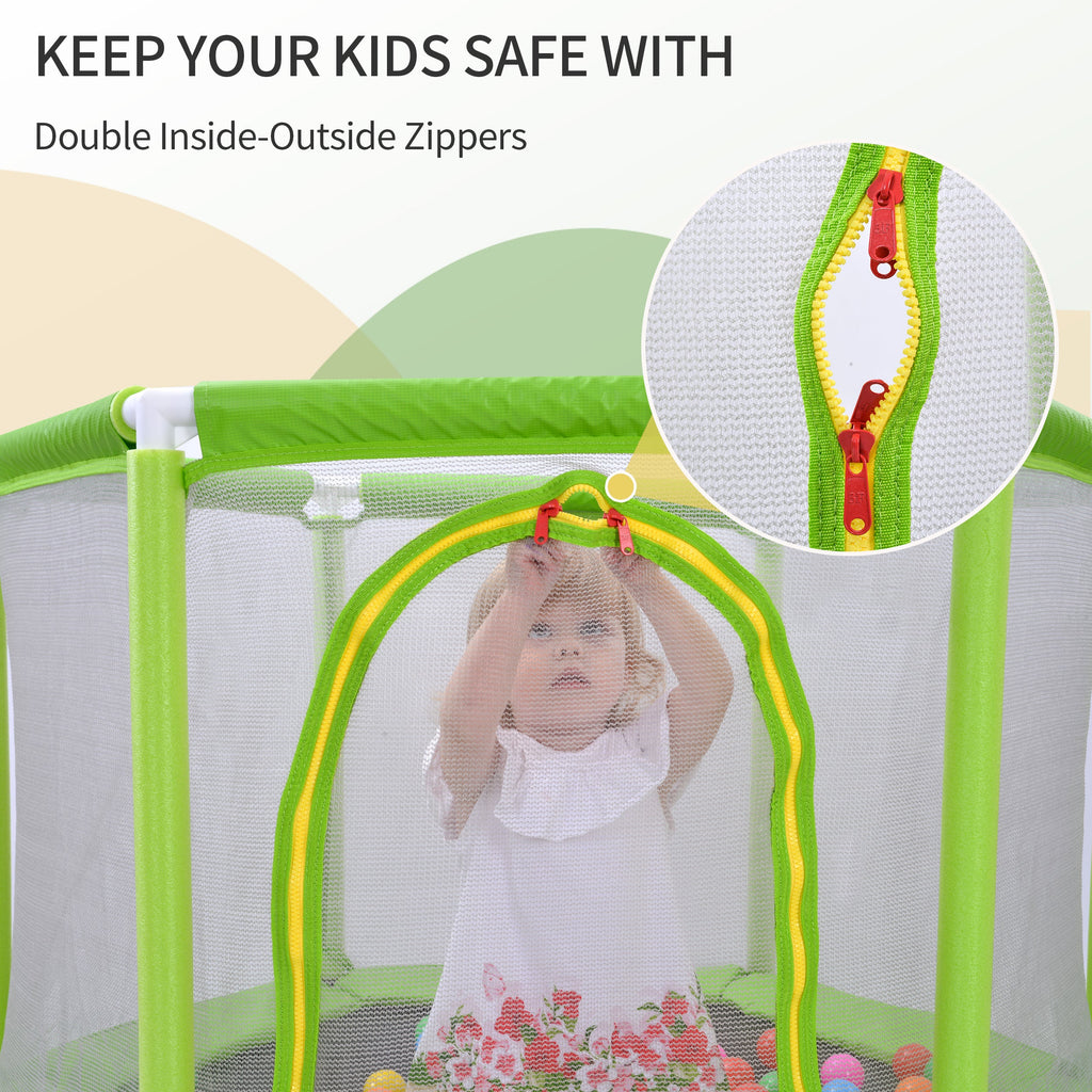 55-Inch Kids' Trampoline with Safety Enclosure | Green