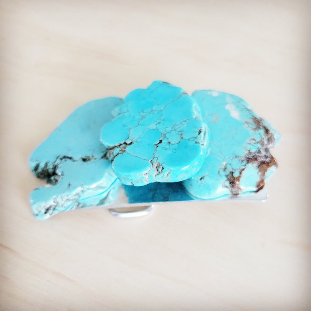 Triple Turquoise Slab Belt Buckle 906s