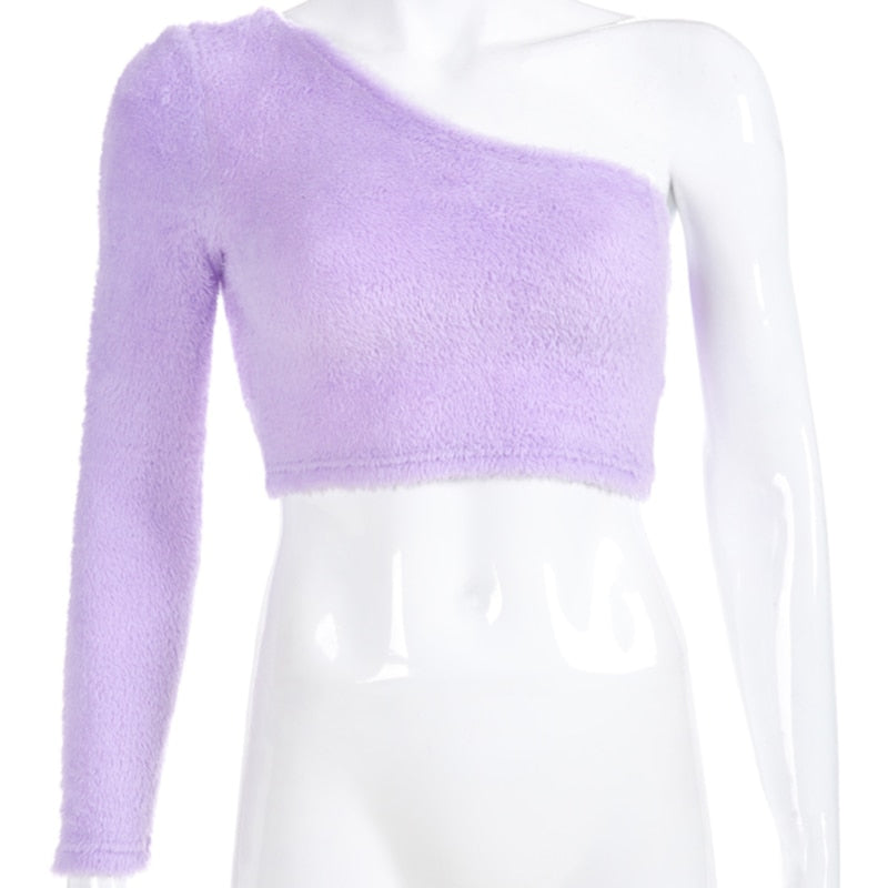 Asymmetrical One-Shoulder Crop Top