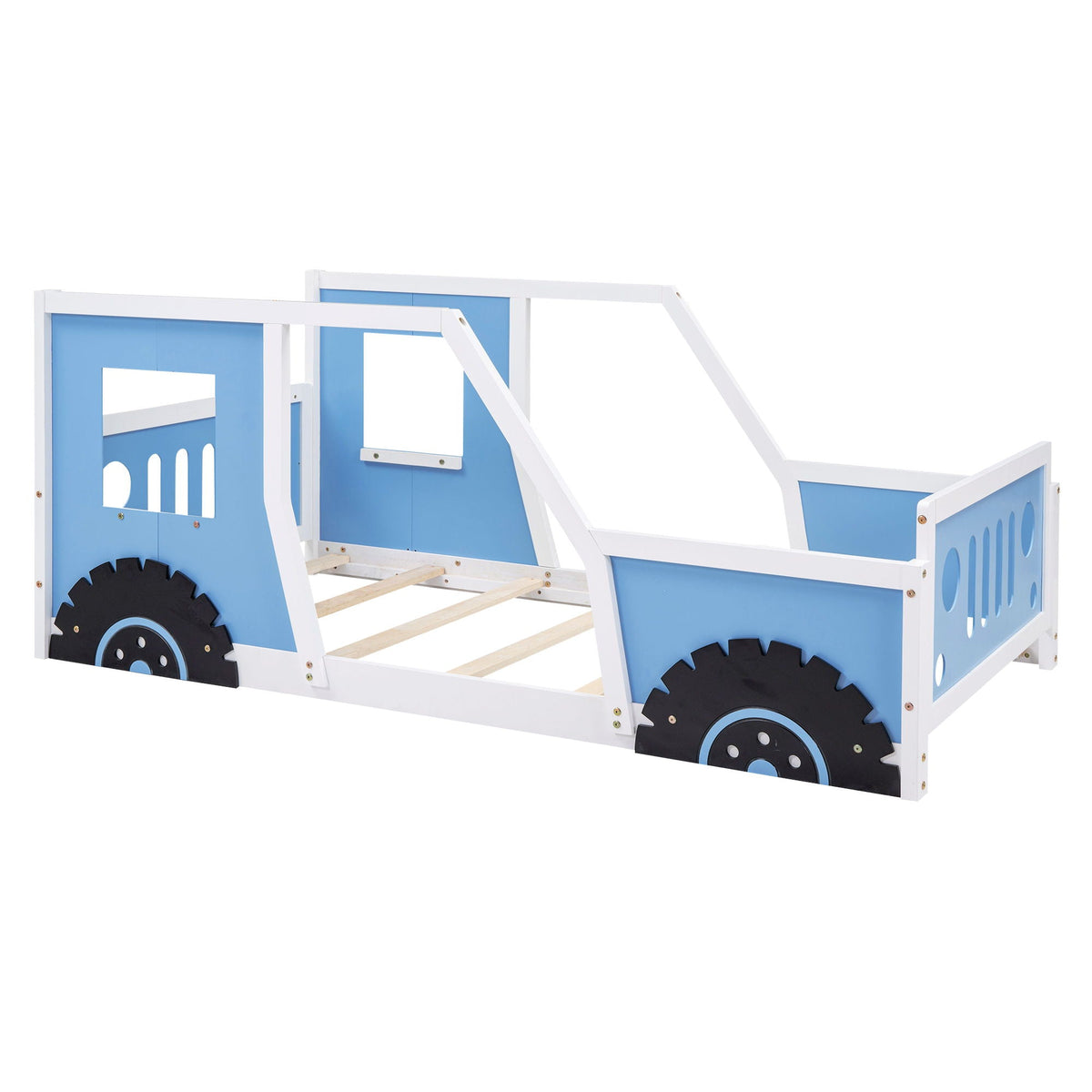 Classic Car Shaped Platform Bed with Wheels - Twin or Full Size