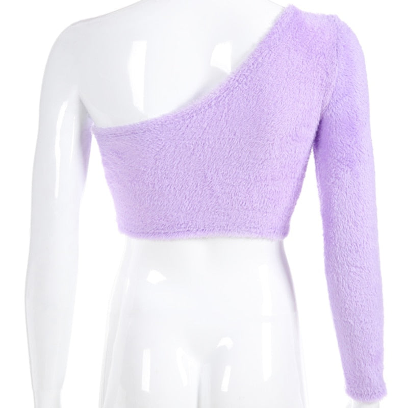 Asymmetrical One-Shoulder Crop Top