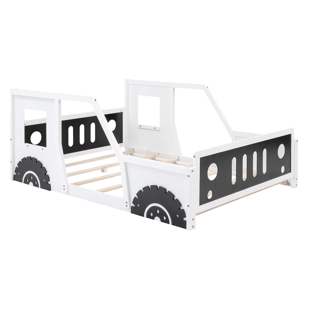 Classic Car Shaped Platform Bed with Wheels - Twin or Full Size