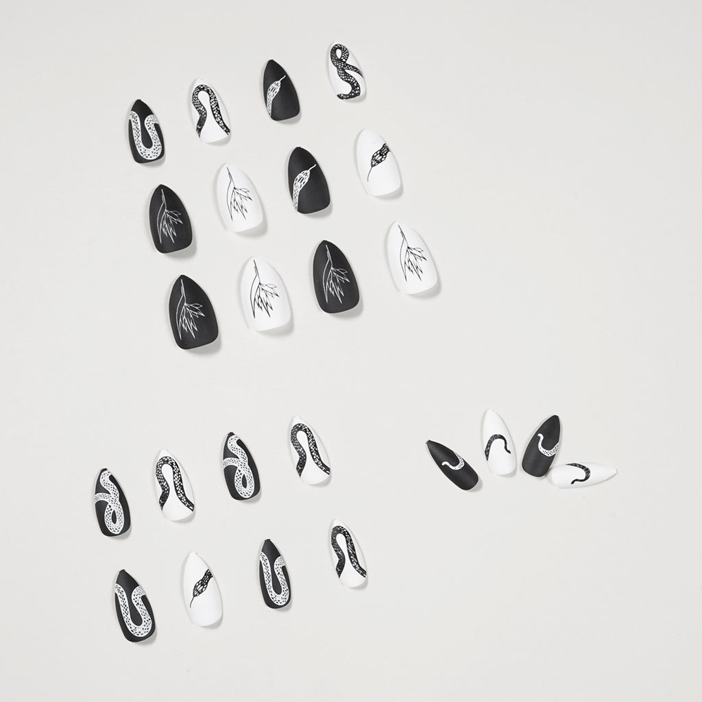 Dark Snake Print Press-On Nails