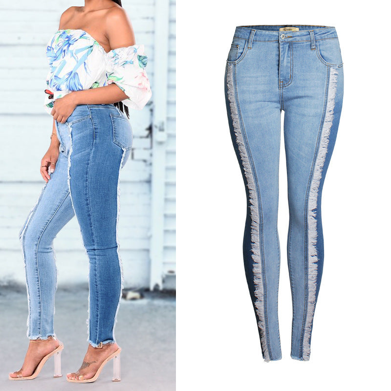 New Fashion Tassel Slim Jeans Slim Butt Lift Skinny Jeans For Women