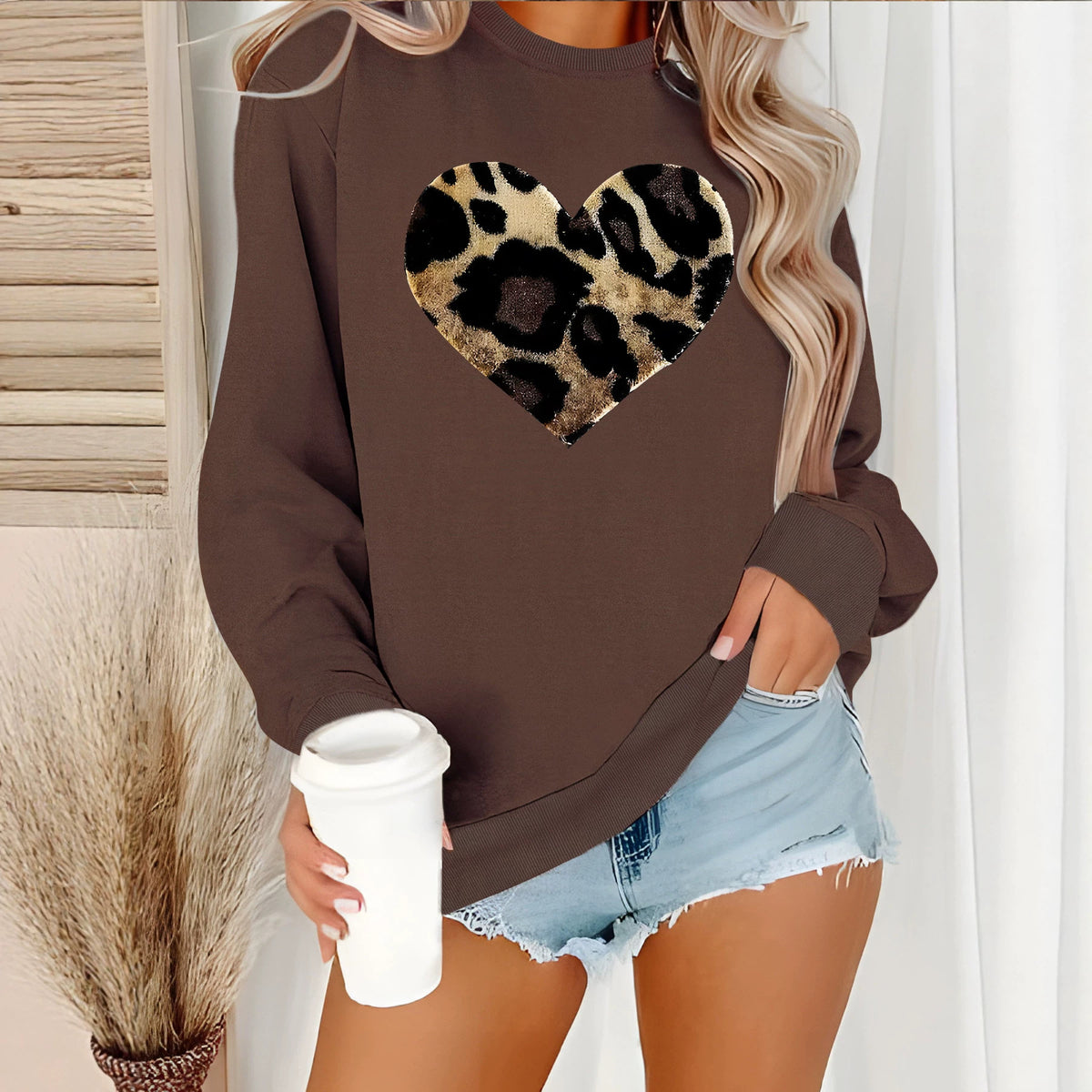 Printed Fleece Long-Sleeve Sweatshirt