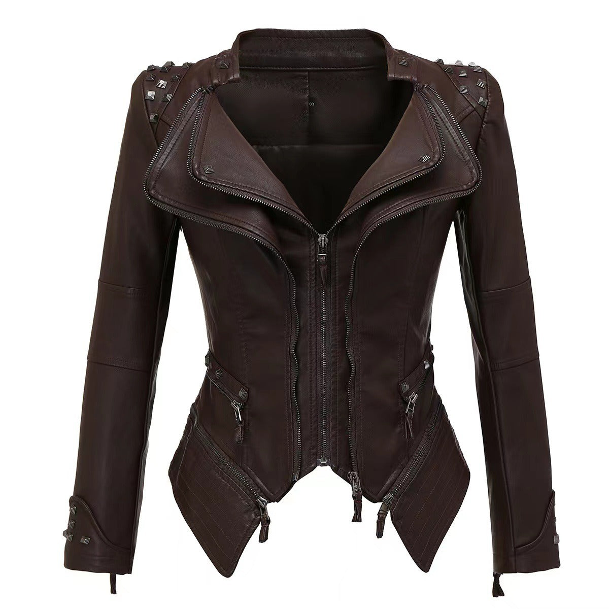 Studded Slim-Fit Moto Jacket