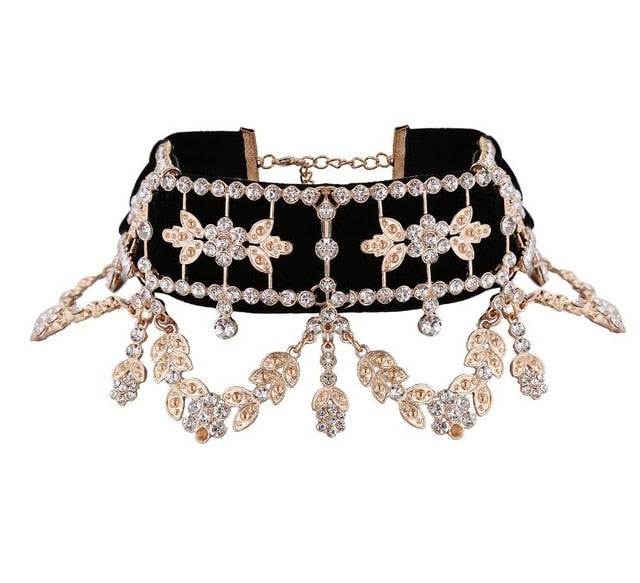Crystal Rhinestone Statement Choker Necklace