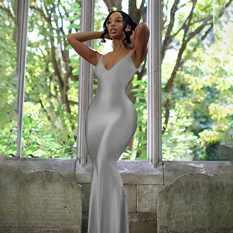 Style Fashion Sexy Crop Top Backless Slim Fit Bodycon Dress
