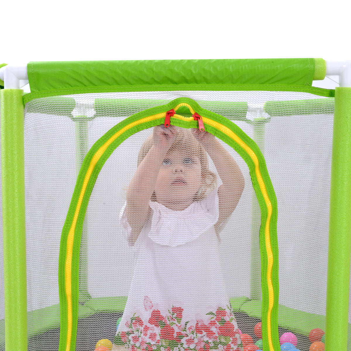 55-Inch Kids' Trampoline with Safety Enclosure | Green