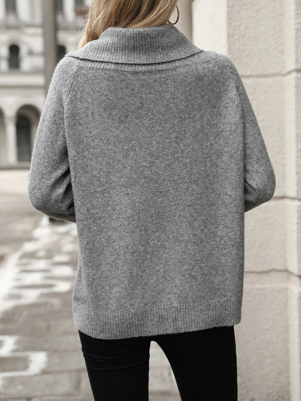 Soft Stacked-Neck Sweater