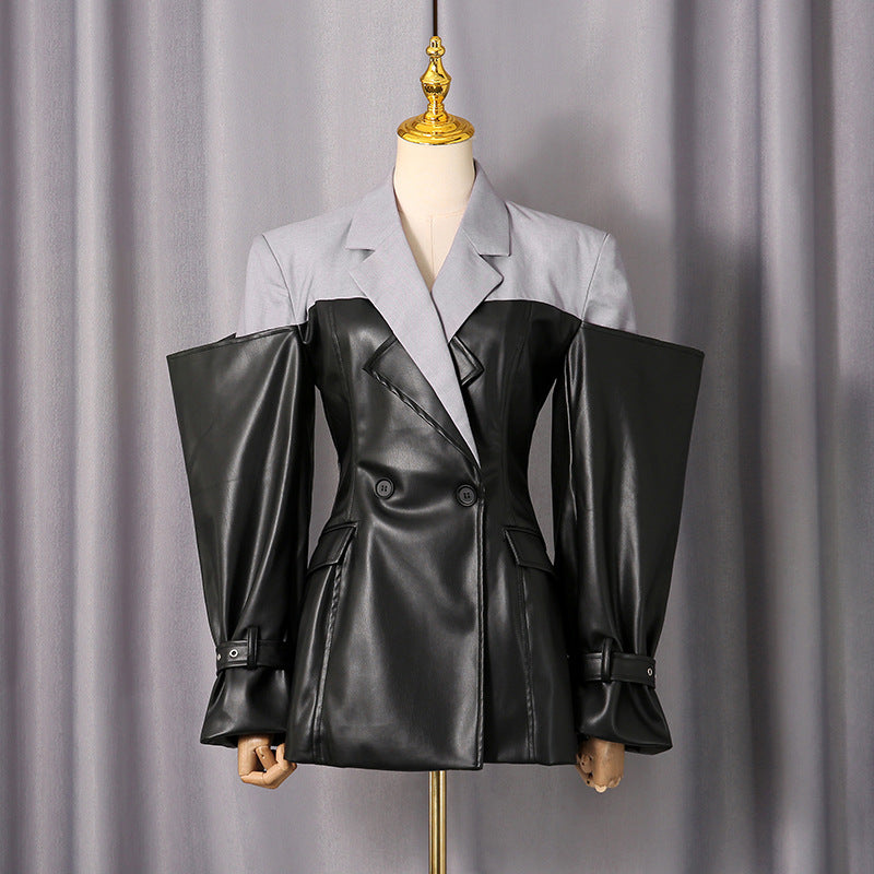 Asymmetrical Patchwork Blazer