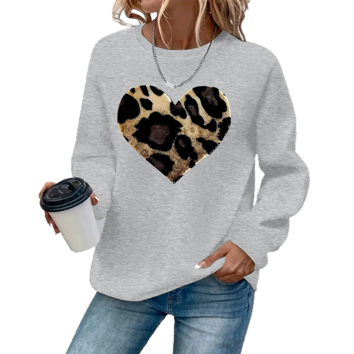 Printed Fleece Long-Sleeve Sweatshirt