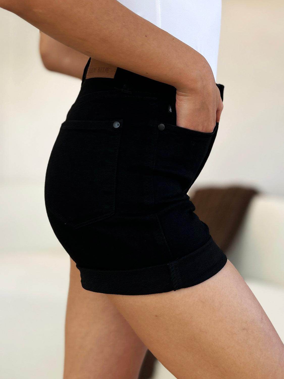 Judy Blue Full Size High Waist Tummy Control Cuffed Shorts