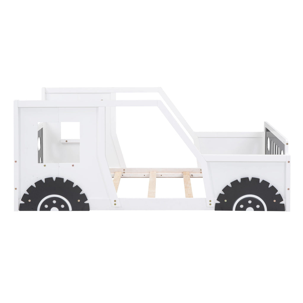 Classic Car Shaped Platform Bed with Wheels - Twin or Full Size