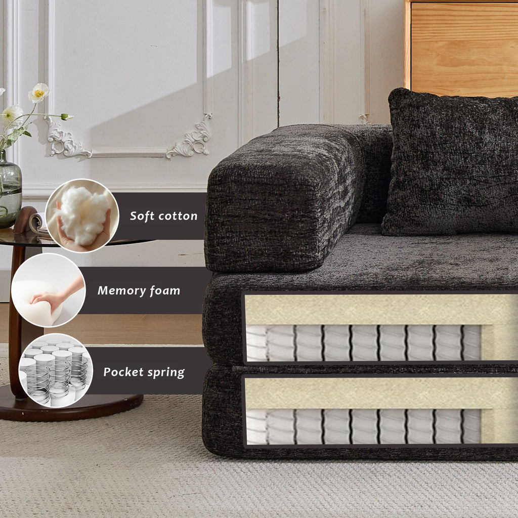 Convertible Floor Sofa Bed with Modular Design - Multiple Colors