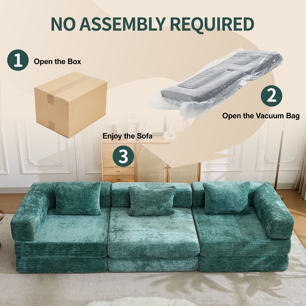 Convertible Floor Sofa Bed with Modular Design - Multiple Colors