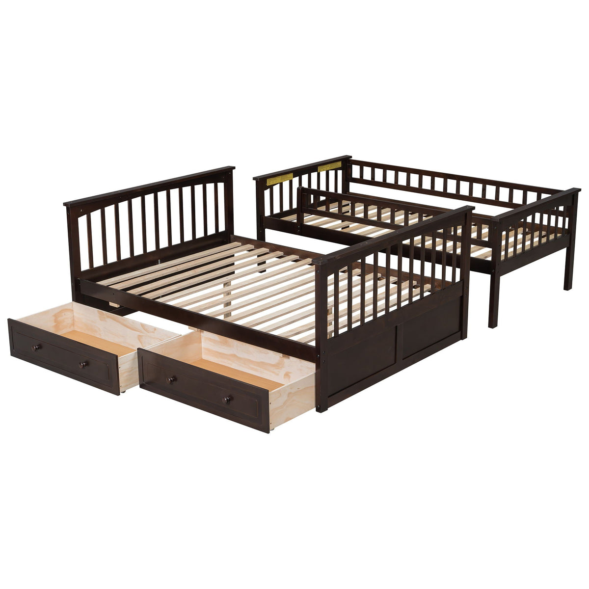 Convertible Storage Bunk Bed with Drawers - Twin Over Full