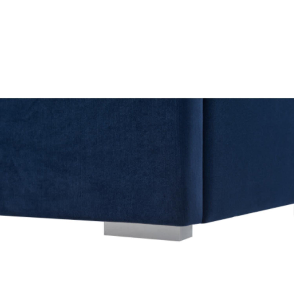 Upholstered Bed with Vertical Channel Tufted Wingback Headboard - Blue or Red