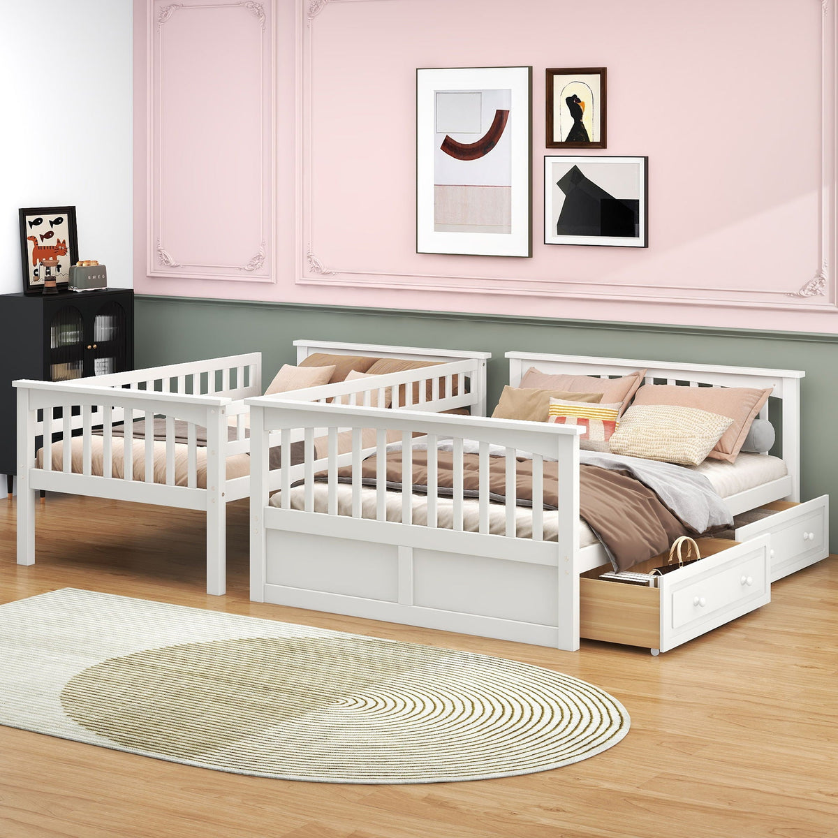 Convertible Storage Bunk Bed with Drawers - Twin Over Full