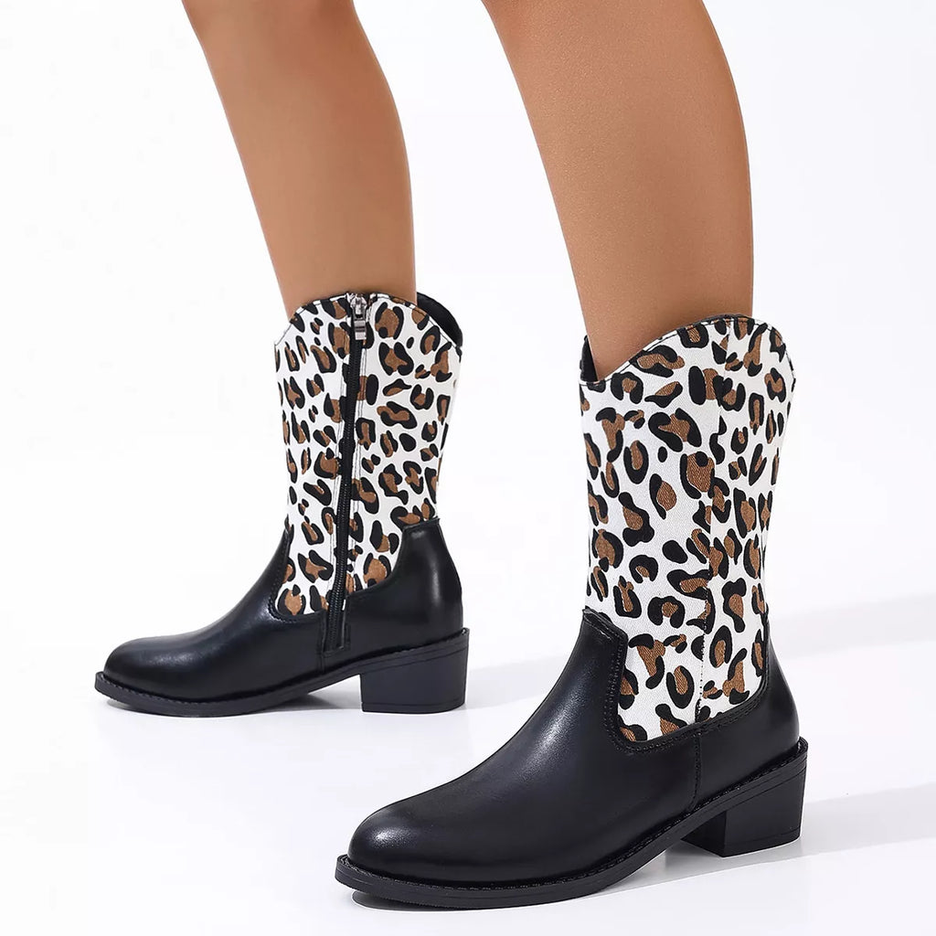 Point Toe Block Heels Boots