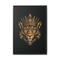 Golden Crowned Jaguar Matte Framed Canvas