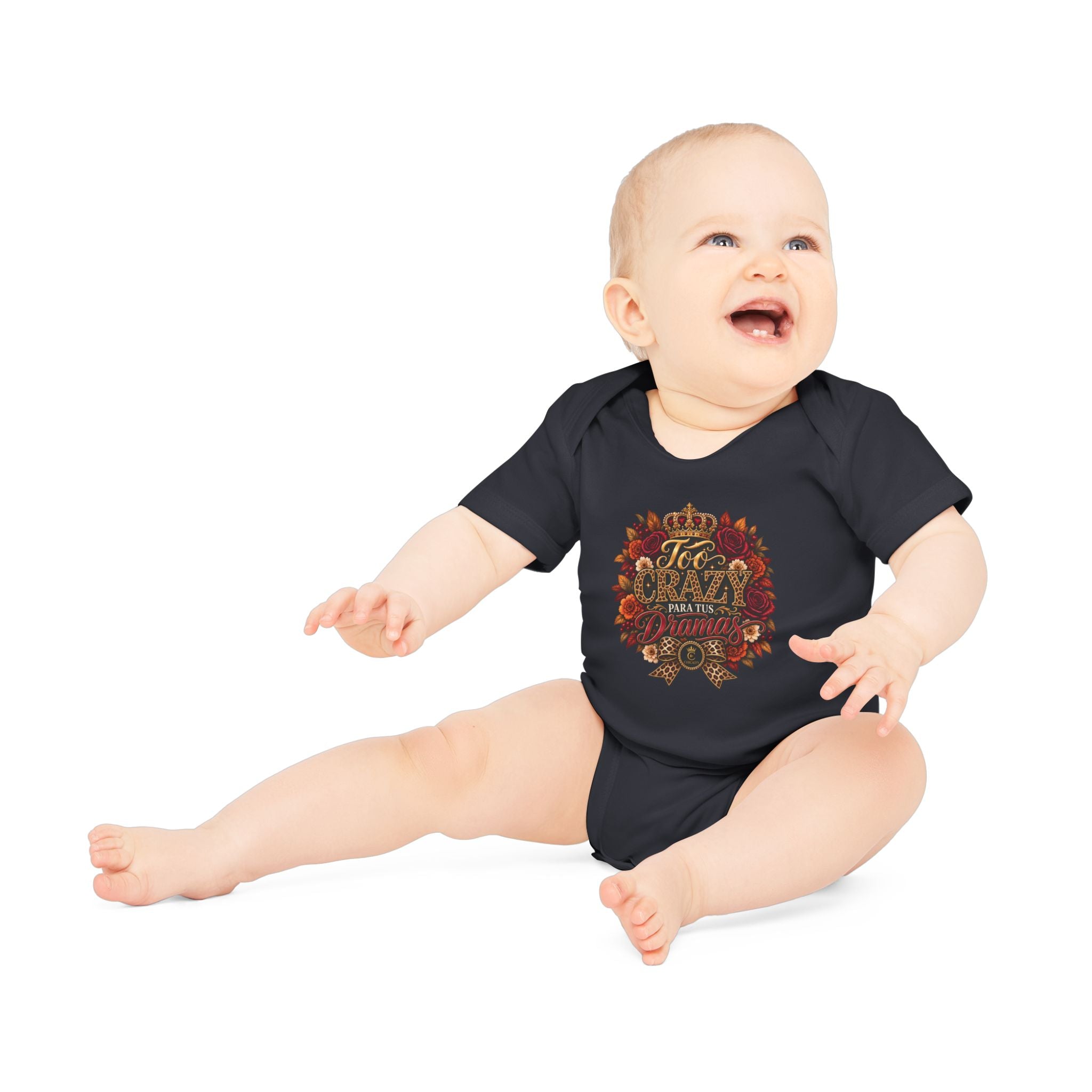 Too Crazy Para Tus Dramas – Jaguar Edition | Baby Organic Short Sleeve Bodysuit