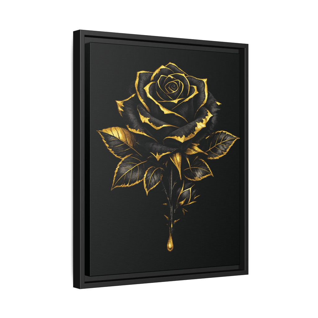 “Bloom Into Power – Gold Rose Canvas” Matte Canvas Wall Art