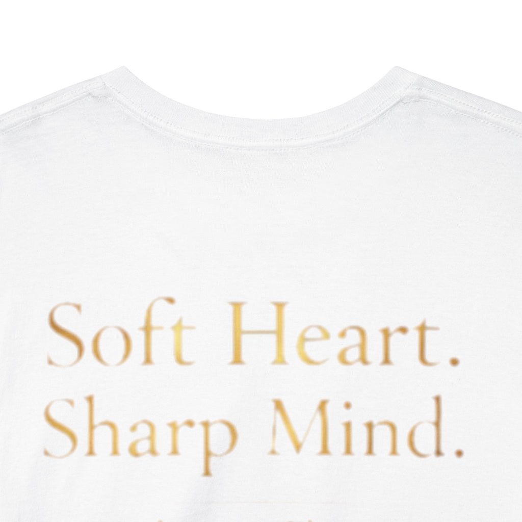 Soft Heart, Sharp Mind Tee — Floral Crown Graphic Cotton Shirt