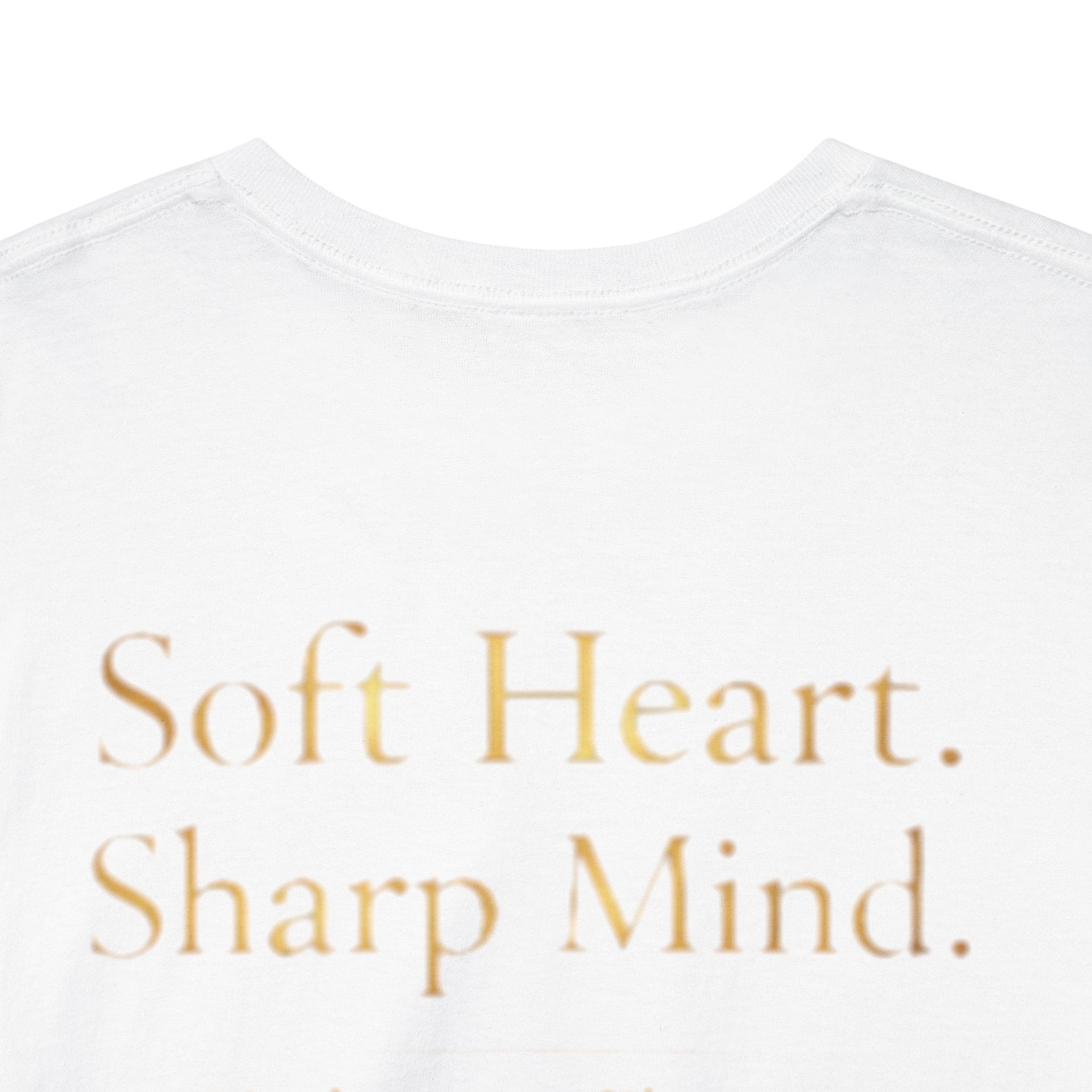 Soft Heart, Sharp Mind Tee — Floral Crown Graphic Cotton Shirt