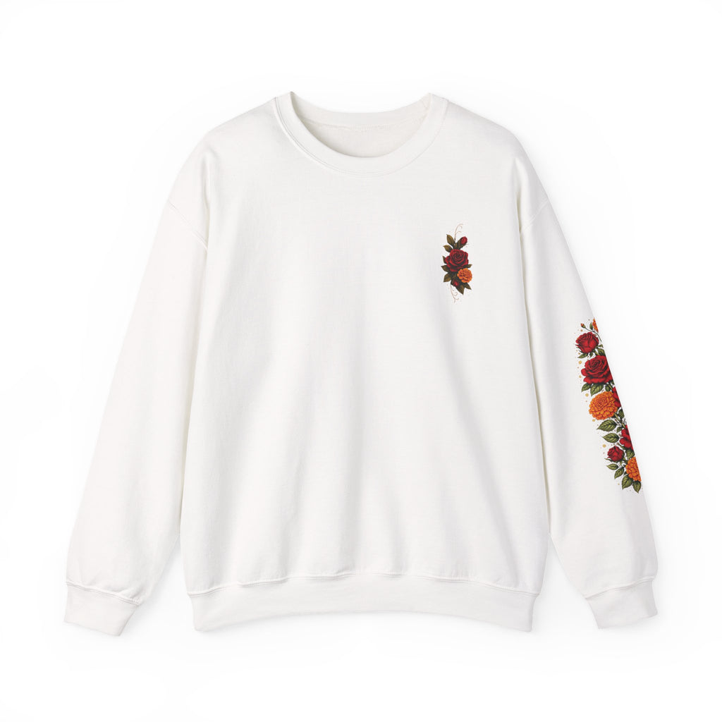 "Confidentemente única" Floral Sugar Skull Pullover Sweatshirt