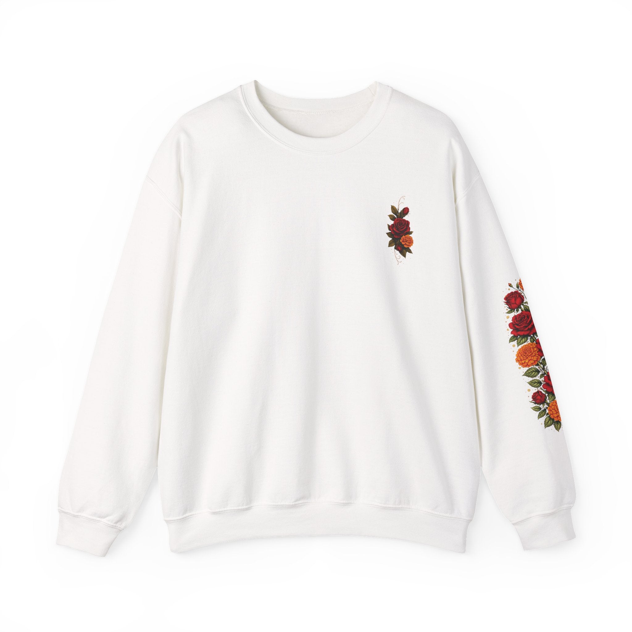 "Confidentemente única" Floral Sugar Skull Pullover Sweatshirt
