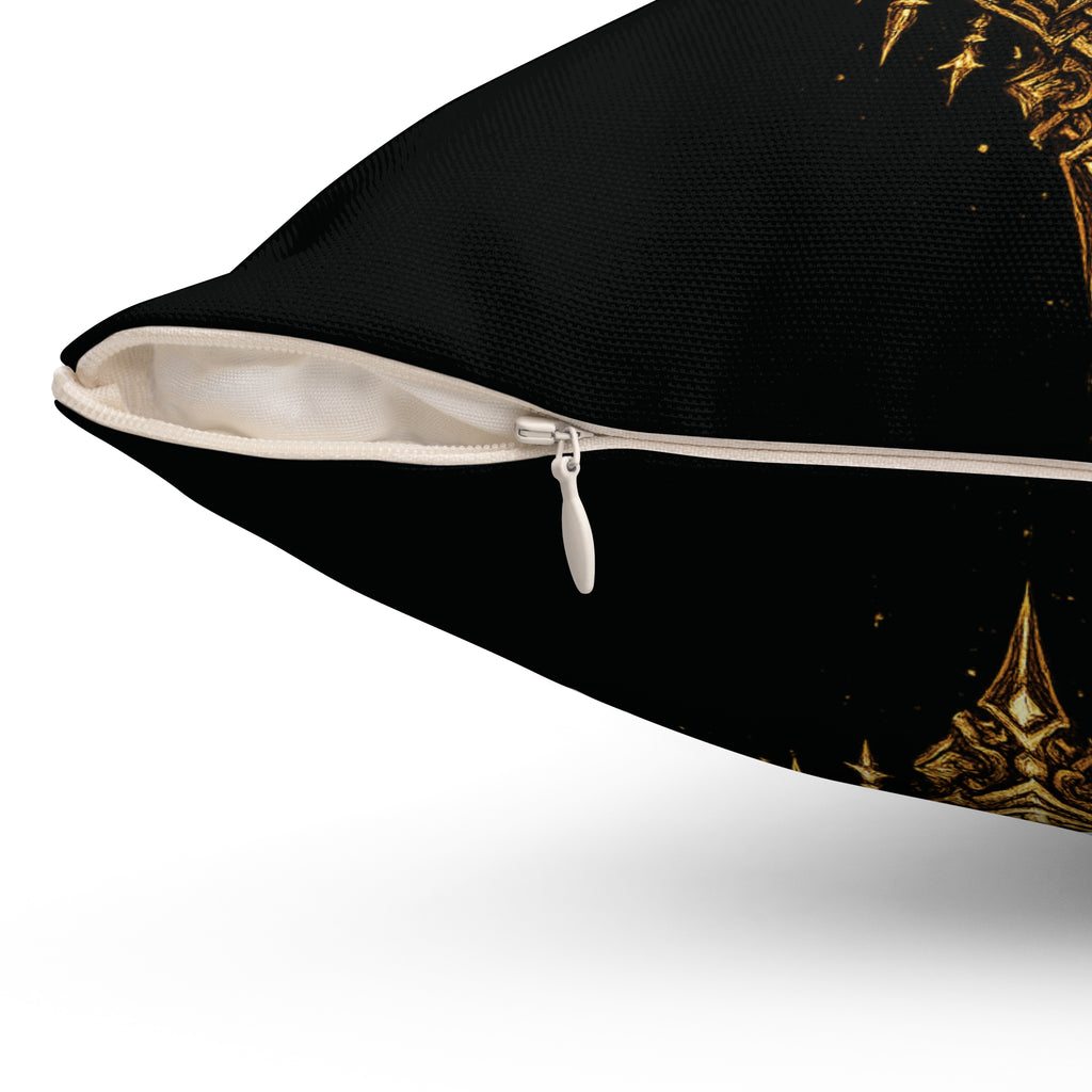 Golden Crowned Jaguar Decorative Pillow