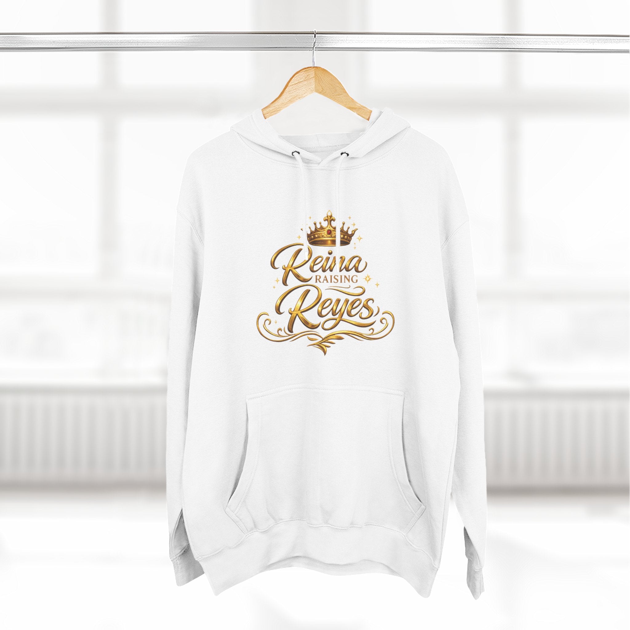 Reina Raising Reyes Hoodie | Crown Script Family Name Design