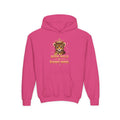 Youth Hoodie — 'Born Wild Raised Royal' Crowned Jaguar Graphic