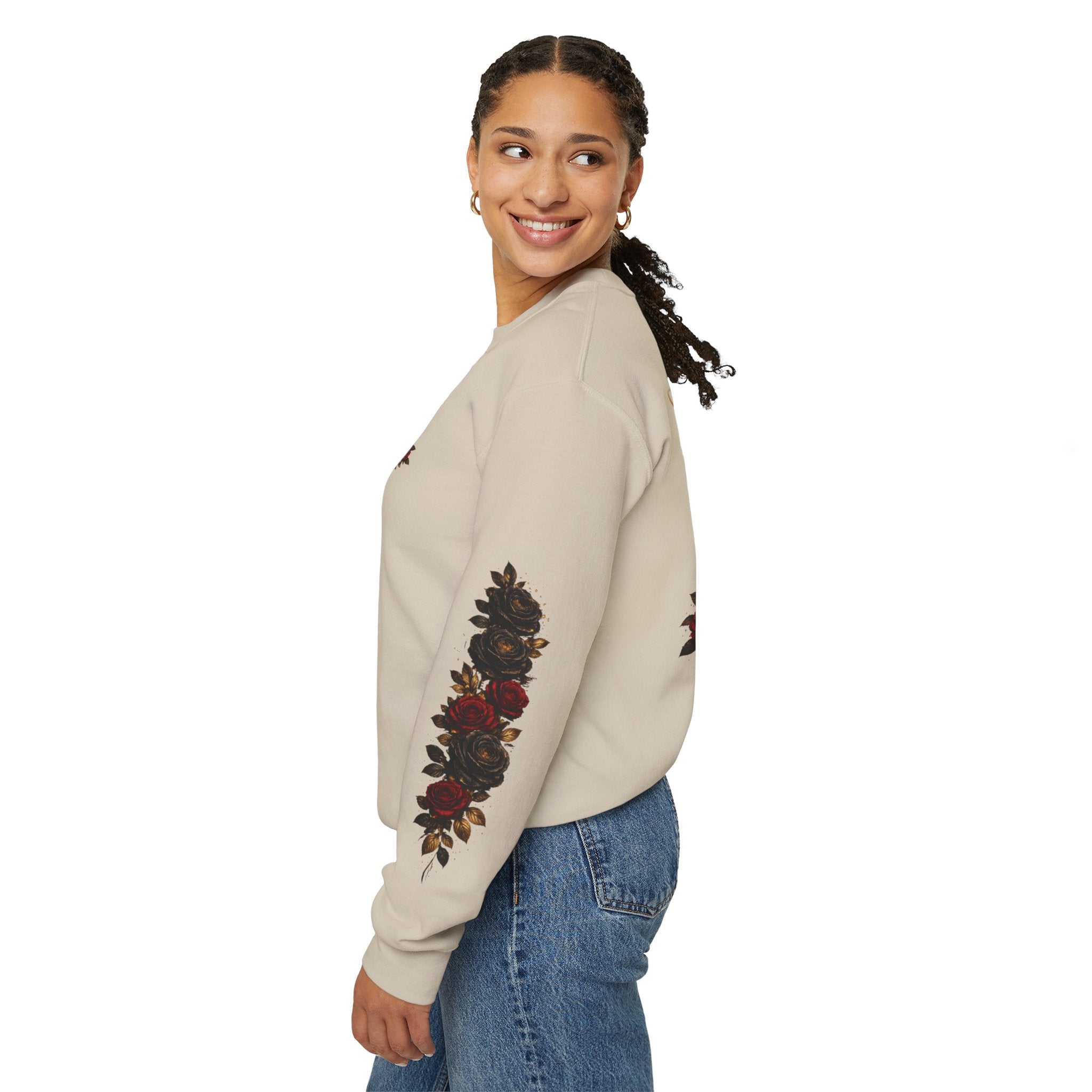 “Soft Heart. Sharp Mind.” Floral Crest Crewneck