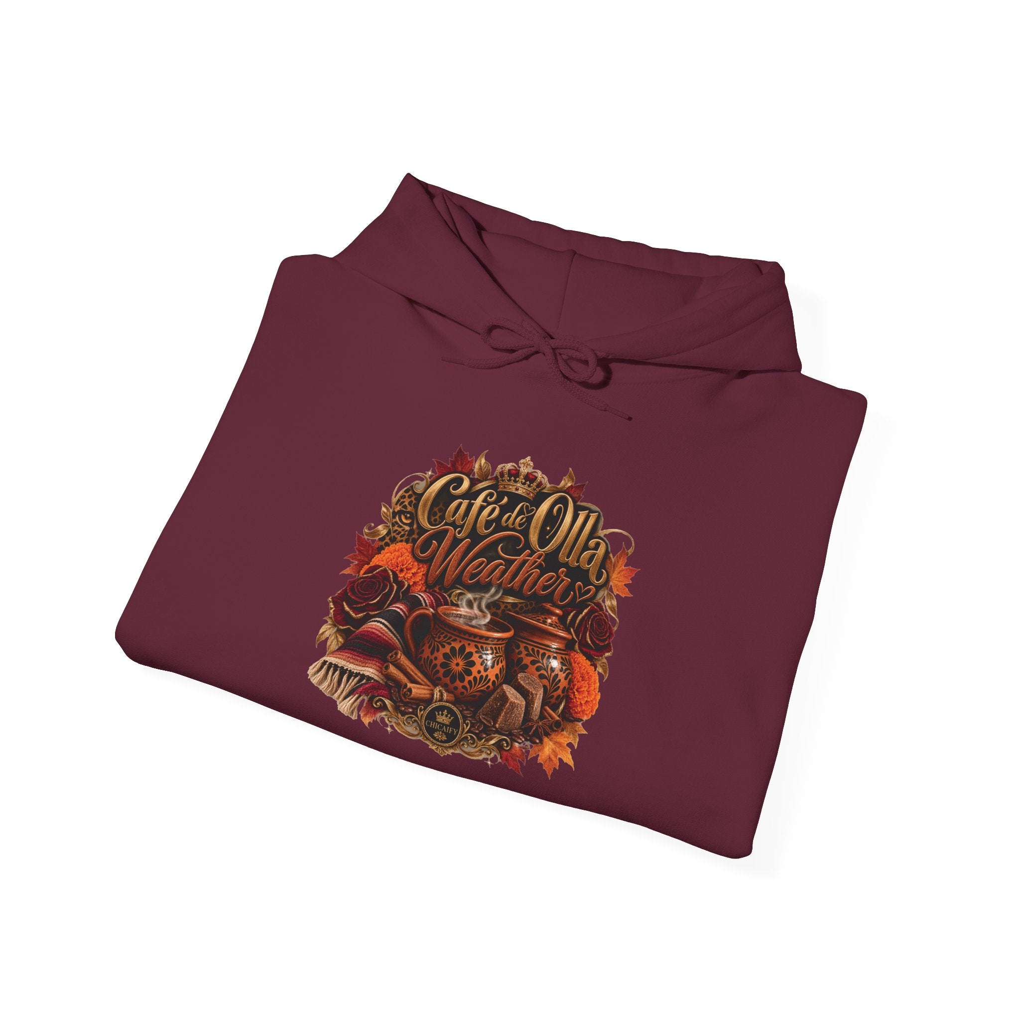 Café de Olla Weather Sweatshirt | Mexican Fall | Chicaify Heavy Blend™ Hooded Sweatshirt