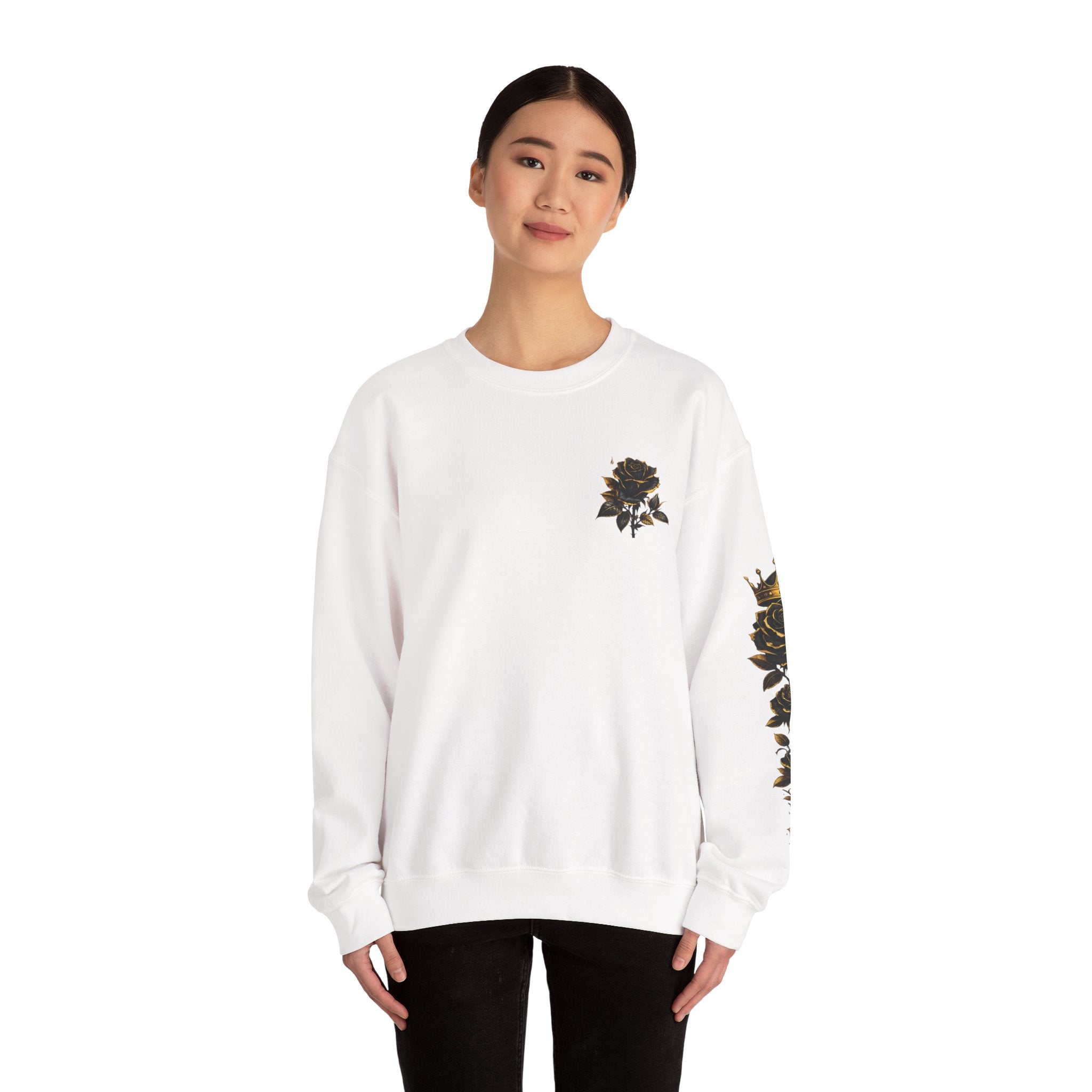 Crowned Black Rose Born to Bloom Crewneck Sweatshirt