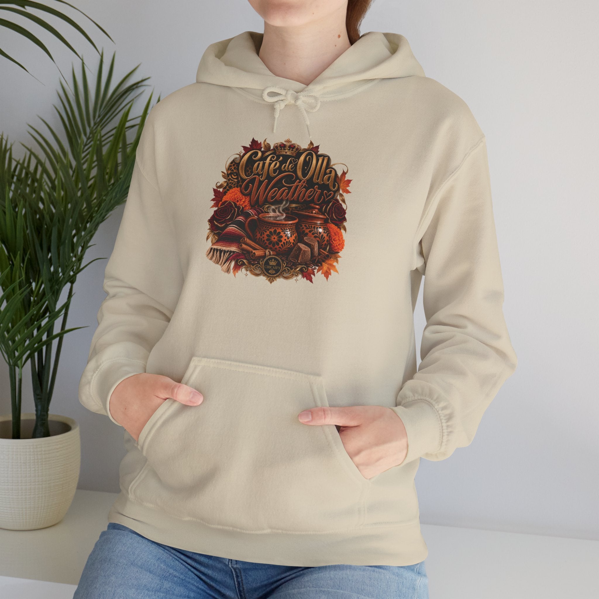 Café de Olla Weather Sweatshirt | Mexican Fall | Chicaify Heavy Blend™ Hooded Sweatshirt