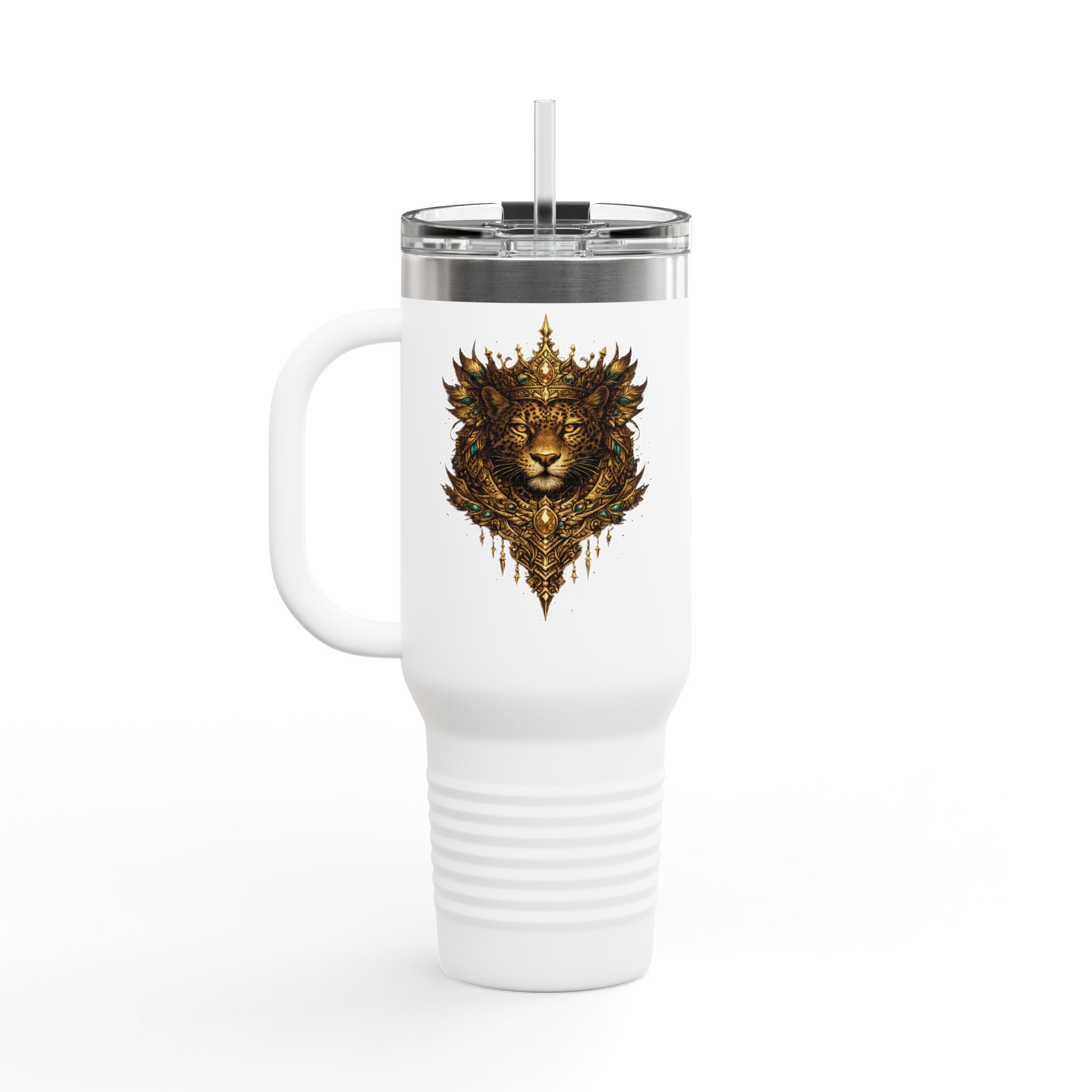 Golden Crowned Jaguar 40oz Insulated Travel Mug