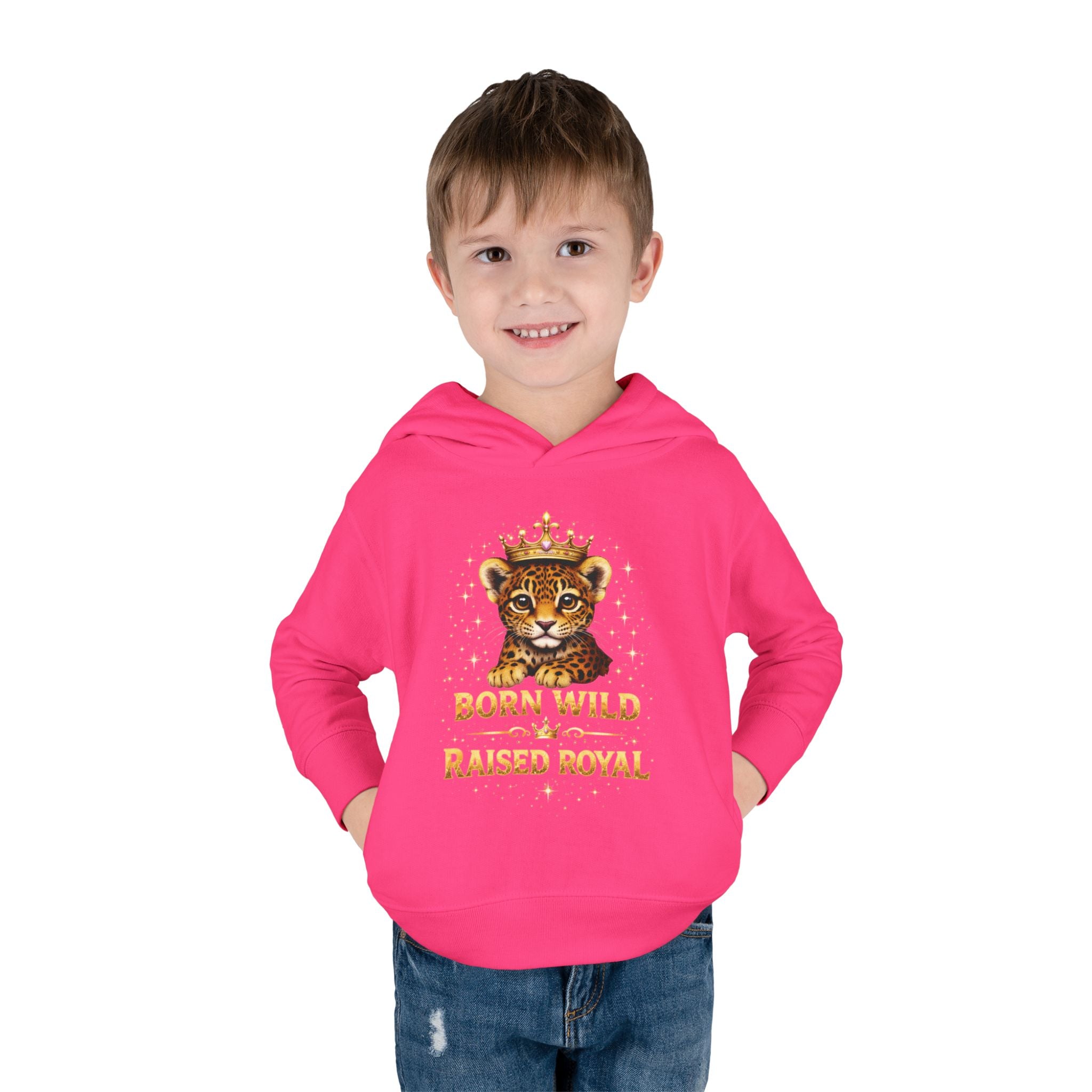 Toddler Hoodie — "Born Wild Raised Royal" Jaguar Cub Pullover