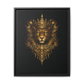 Golden Crowned Jaguar Canvas Art — Gold Crowned Lion Matte Framed Print