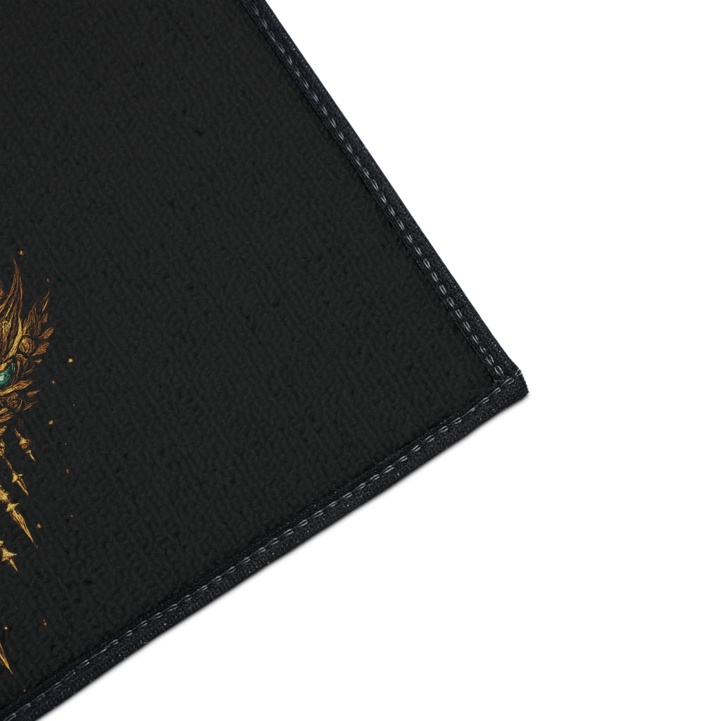 Crowned Jaguar Floor Mat — Regal Decorative Entry Rug