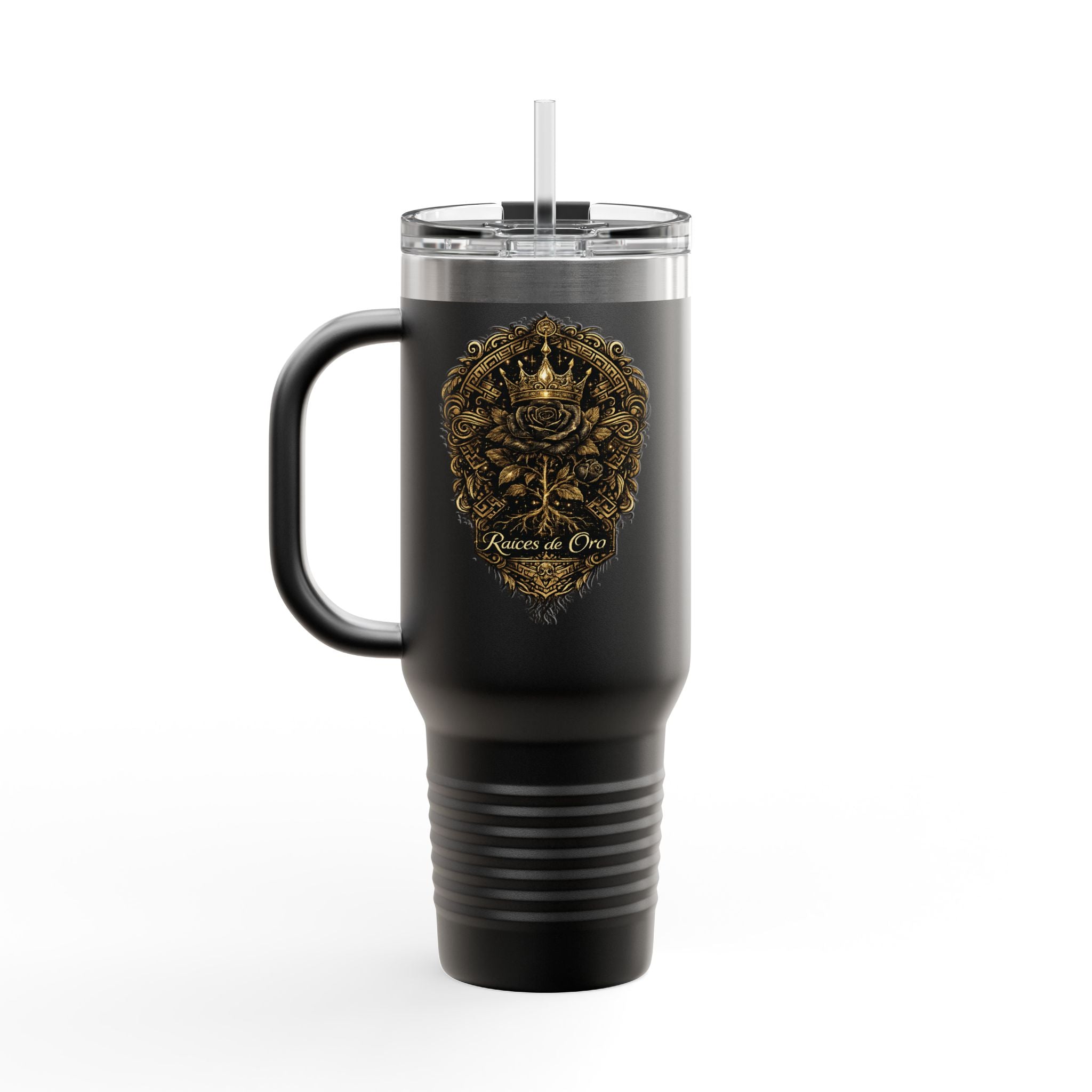 40oz Insulated Travel Mug — Raices de Oro Stainless Tumbler