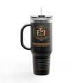Orgullo Mexicano 40oz Insulated Travel Mug — Mexico Graphic, Vintage Floral Design