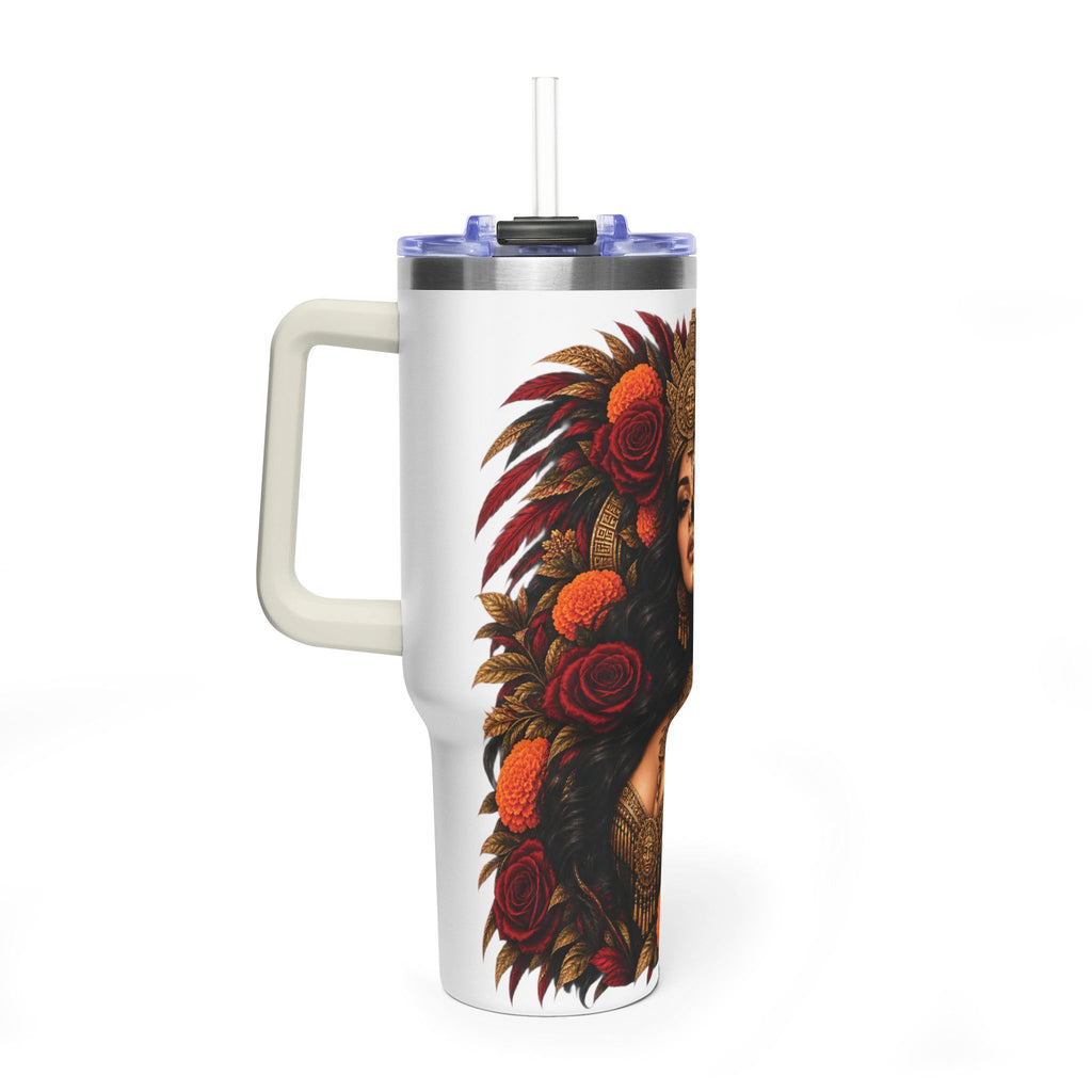 Reina Azteca: Entre Rosas y Cempasúchil | Vacuum Thermal Tumbler, 40oz