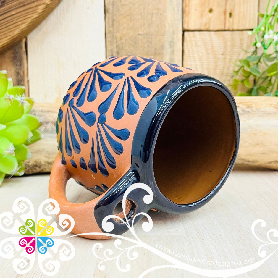Navy Blue Clay Mug with Spoon - Taza Espiga con Cuchara
