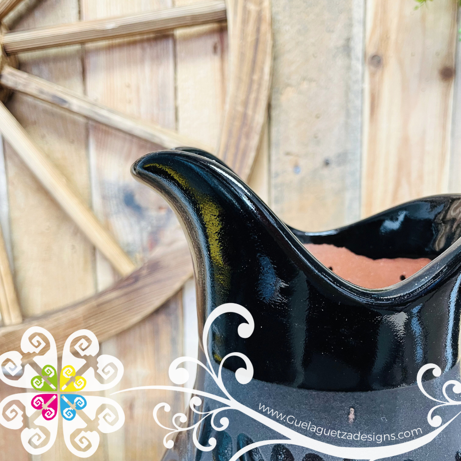 Black Espiga Large Pato Clay Pitcher - Jarro de Barro