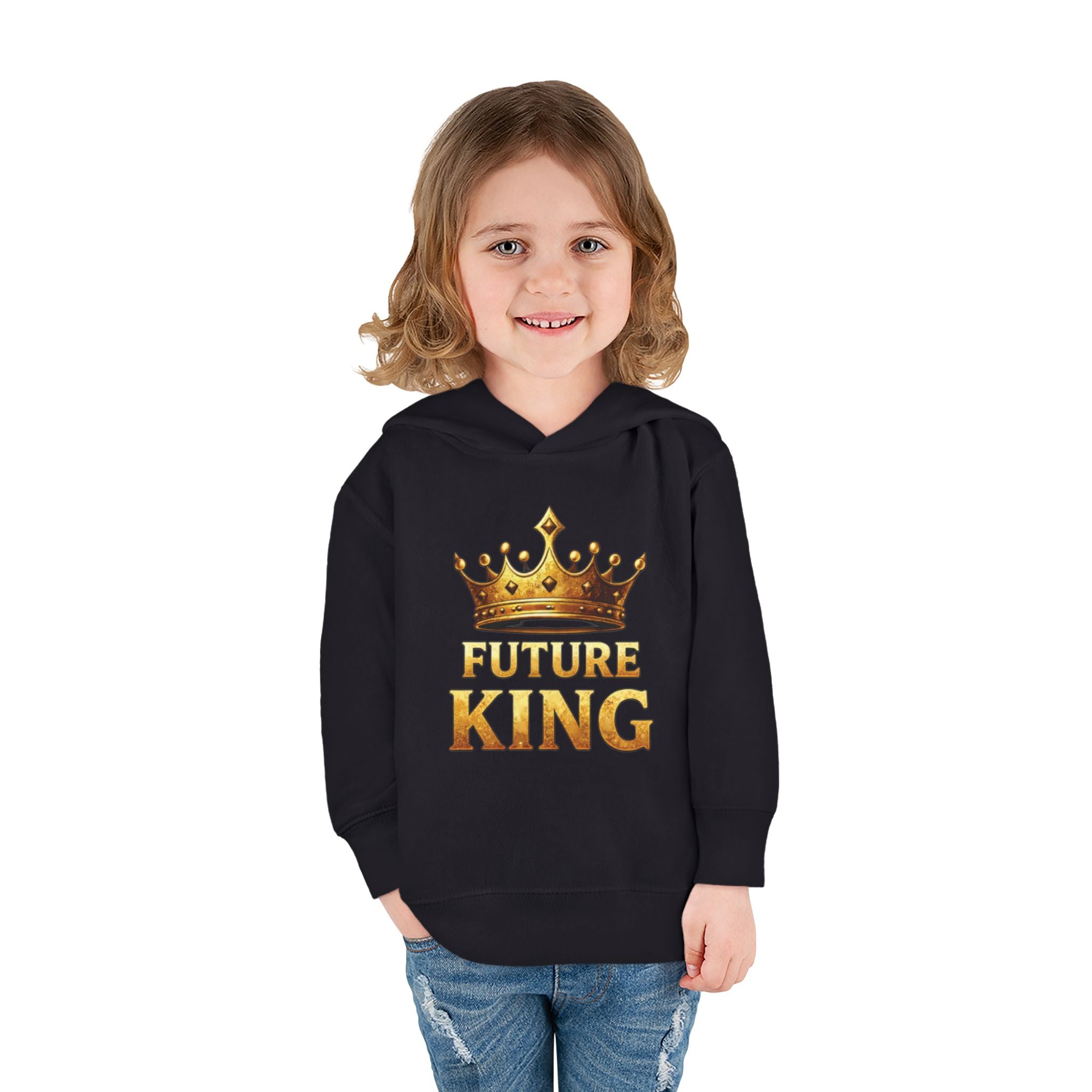 Toddler Hoodie — "Future King" Gold Crown Pullover